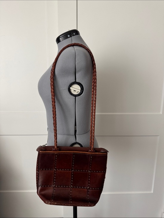 Ellepi Handbags - Ellepi Handmade Braided-Strap Patchwork Leather Shoulder Bag in Deep Brown